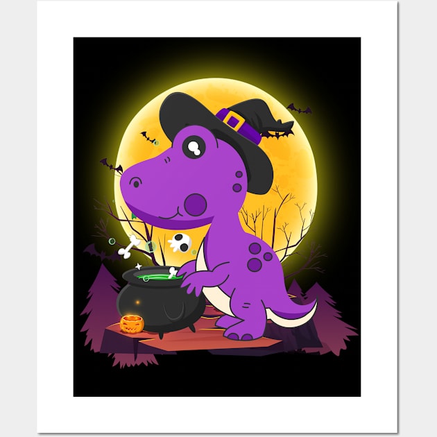 Witch Dinosaur - Halloween Dino Wall Art by iHeartDinosaurs